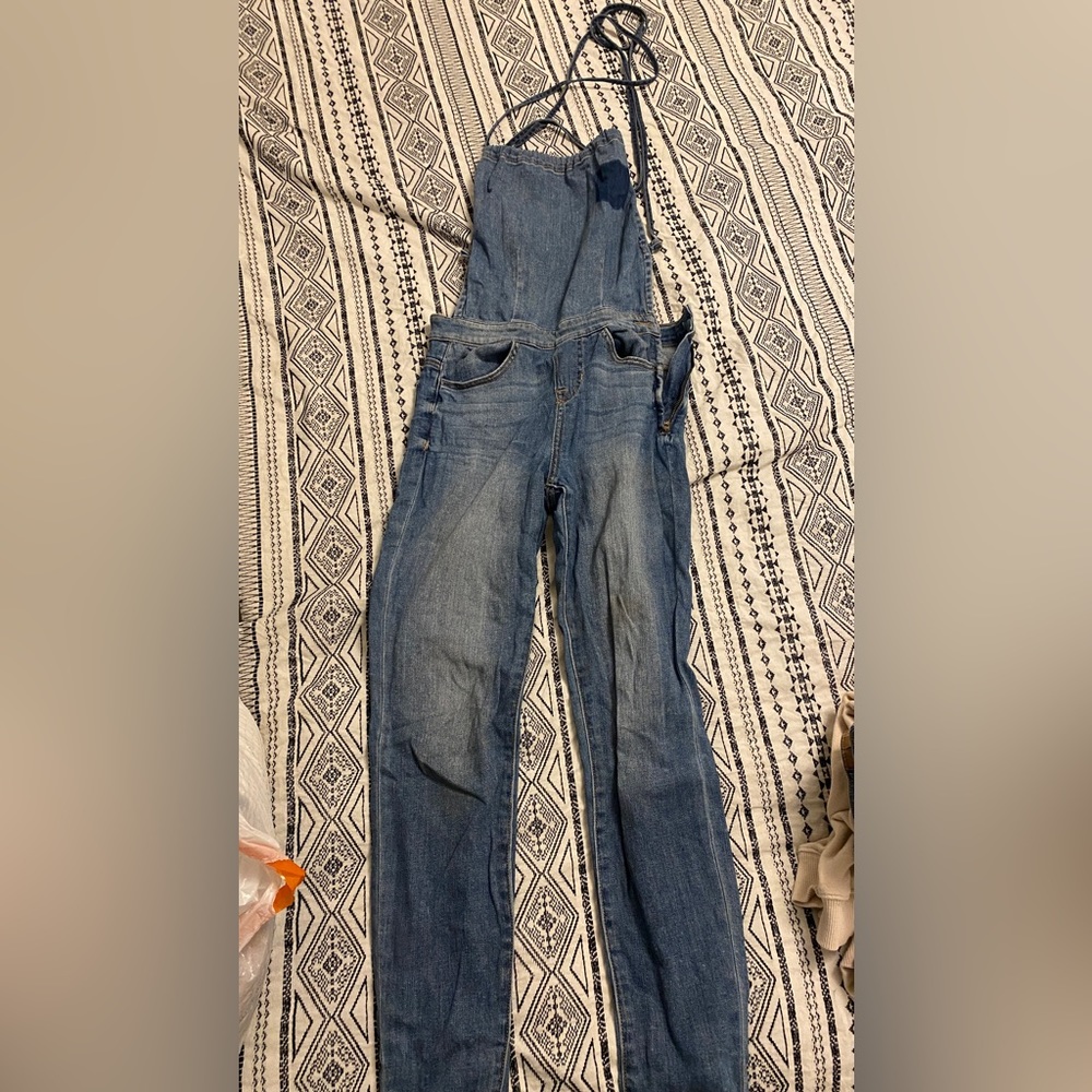 Sneak peek skinny overalls